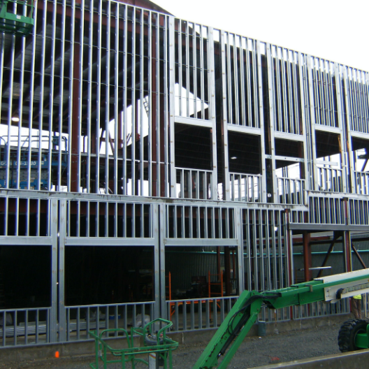 Metal framework of a building under construction